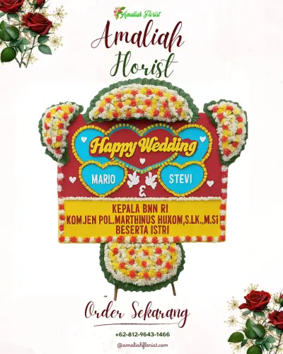 Karangan Papan Bunga Pernikahan di Sidogede